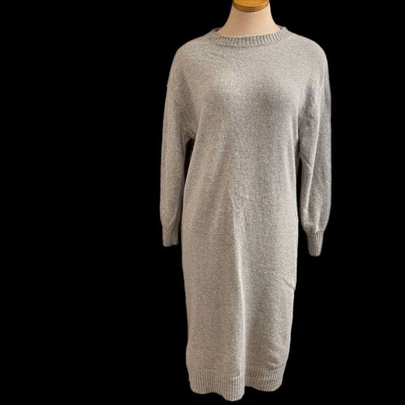 Micaela Greg Grey Alpaca Long Sleeve Dress Size Small - Picture 2 of 10